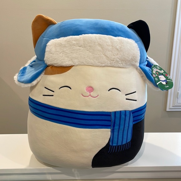 ⚡️NWT 16” Cam the Cat with Trapper Hat & Scarf Winter / Christmas Squishmallow - Picture 1 of 6